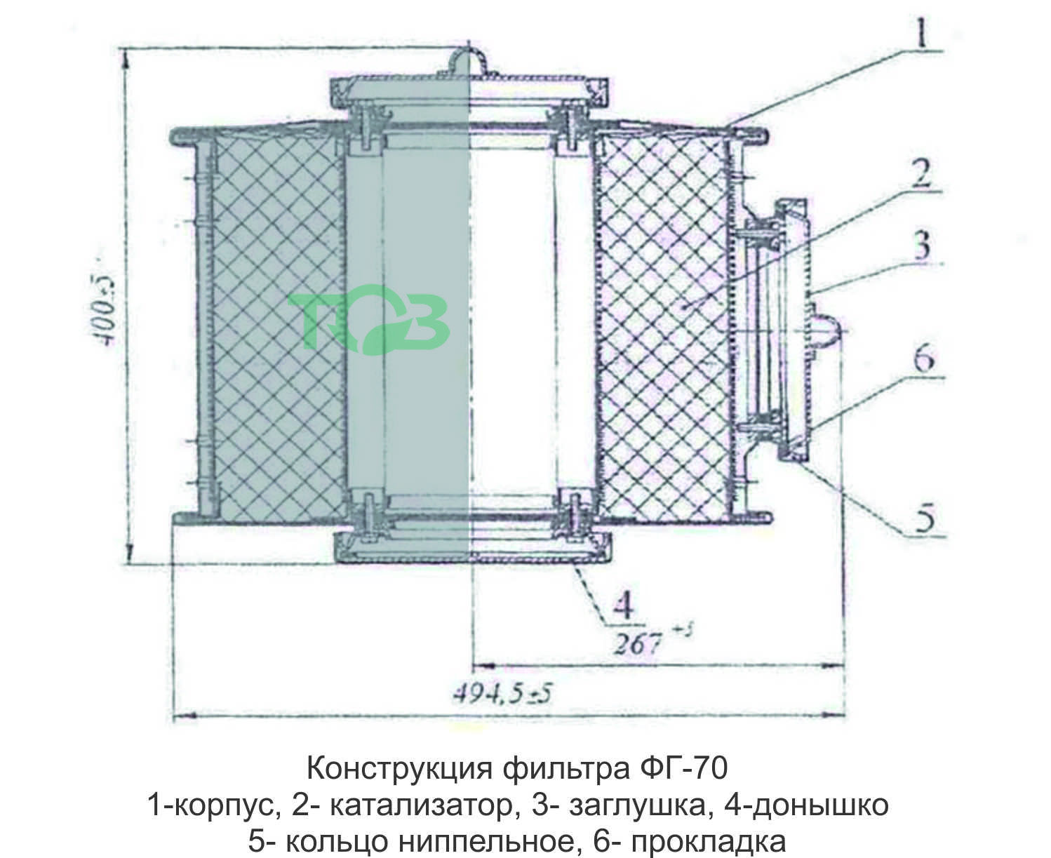 Купить фильтр-поглотитель гопкатитовый ФГ-70 от производителя | ТОЗ